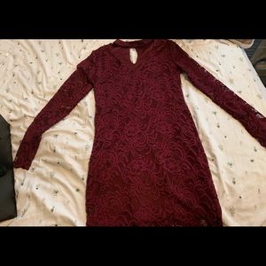 Lace burgundy dress